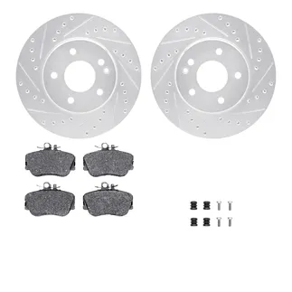 R1 Concepts WGYH1-63059 eLINE Rotor - Drilled & Slotted - Silver W/ Semi-Met Pads